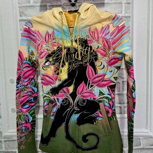 Christian audigier ピンクレディースパーカー Christian audigier ピンクレディースパーカー